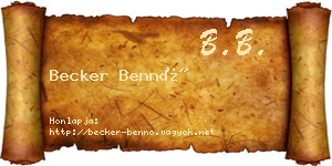 Becker Bennó névjegykártya